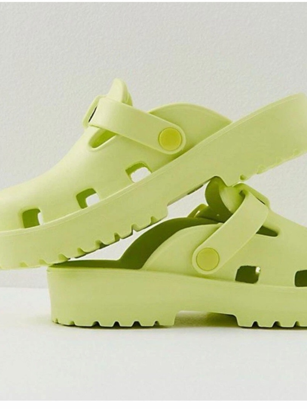 Free People Lime Green Slip-On Clog Sandals